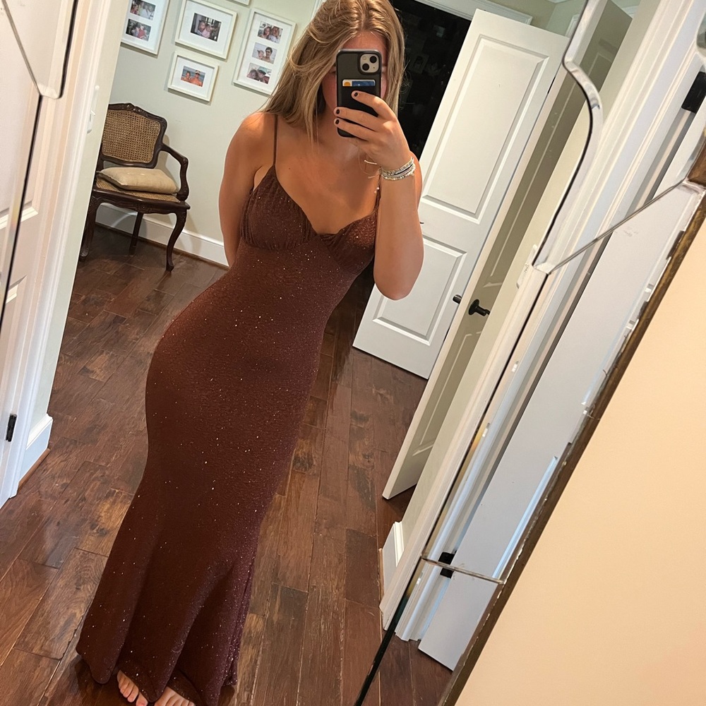 NWT Brown Sparkle Bodycon Dress